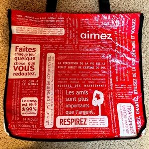 Lululemon vintage French Canadian Manifesto reusable tote bag